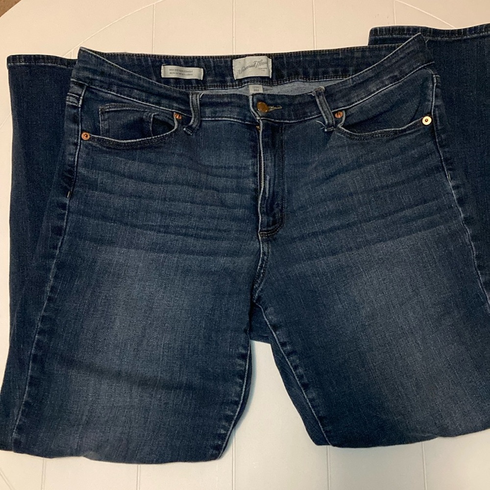 High Waist Slim Straight Jeans